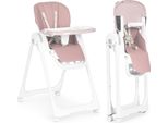 Seggiolone Pappa Cinghie Ecopelle Regolabili In Altezza Doppio Vassoio Rosa Ecotoys
