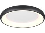 Trio Leuchten Led Deckenleuchte "Cardona, Runde Led Deckenlampe BüRo, Ø 62Cm, 4400 Lumen 38W, Dimmbar", Schwarz (Schwarz Matt), 1, Ø 62Cm H: 10Cm, 1 Stk., Leuchten, Cct - Lichtfarbe Einstellbar 2300/3000/4000K, Auch Wandmontage MöGlich, Led Deckenleuchte