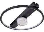 NÄVe Led Deckenleuchte "Cimo", Schwarz, 1, H: 8Cm, 1 Stk., Leuchten, Stufenweise Dimmbar Per Wandschalter, Lichtfarbe Warmweiß, Schwarz, Led Deckenleuchte