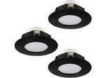 Eglo Deckenleuchte "Pineda", Schwarz, Ø 7,8Cm, 1 Stk., Leuchten, Deckenleuchte In Schwarz Aus Kunststoff - 4,9W - Warmweiß, Led Einbaustrahler Led Deckeneinbaustrahler