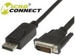 Microconnect Displayport - Dvi 24+1 M-M 1M - Adattatore Cavo Video (Displayport, Maschio/Maschio, Nero)