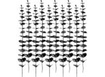 Camerazar Set Di 10 Foglie Di Eucalipto Artificiali, Nere, Decorative