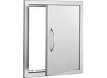 Succebuy Porta Di Accesso Al Barbecue, 457 X 508 Mm, Porta Singola Per Cucina Esterna. Montata Ad Incasso In Acciaio Inox. Montaggio Verticale A Parete Con Maniglia E Gancio Per Isola Barbecue E Stazione Barbecue