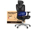 Flexispot Ergox Sedia Ergonomica Per Ufficio Sedia Da Scrivania Braccioli E Poggiatesta 3D Schienale Regolabile 5D Portata Di 130 Kg Nero