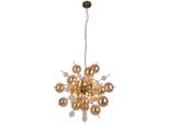 NÄVe Pendelleuchte "Explosion", Gelb (Amber), 10, Ø 65Cm H: 150Cm, 1 Stk., Leuchten, Amberfarbene, Transparente Glaskugeln,FüR 10 X G9 Sockel, Ø 65 Cm, Pendelleuchte