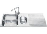 Lavello Incasso 2 Vasche E Gocciolatoio Destro 100X50 Smeg LTS102D2 Inox Spazzolato