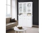 Credenza Con Tre Ante In Vetro E Tre Cassetti Landwood50 Colore Bianco