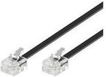 Microconnect RJ11 6P/4C, 2M Telefonkabel Schwarz - Festnetztelefonkabel (2M, 2M, RJ-11, RJ-11, Schwarz, Stecker/Buchse)