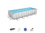Bestway 5612B Power Steel Piscina Fuori Terra Rettangolare 640X274X132Cm