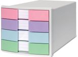 Han 1012-129 Schubladenbox Impuls Rosa, Lila, Blau, GrüN Din C4 Mit 4 Schubladen