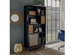 Libreria Con Frontali Effetto Vimini Vienna20A Colore Nero