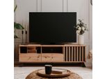 Mobile Porta Tv 2 Cassetti E Anta Con Vani A Giorno Medan56A Colore Rovere Antracite
