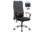 Sedia Da Ufficio Delman Sedia Direzionale Ergonomica Con Schienale In Rete, Funzione Dondolo, Braccioli Fissi, Regolabile In Altezza 02-0043BK