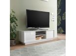 Mobile Porta Tv 2 Ante E Vano A Giorno Ice 139X43X44H Colore Bianco Lucido