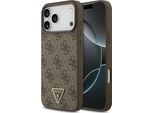 Etui Guess Pelle 4G Triangolo Strass Magsafe Na Iphone 17 Pro Max - BrąZowe