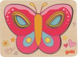 Puzzle A Strati Di Farfalle In Legno, 5 Pezzi