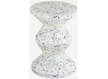 Tavolino Da Divano In Acciaio Smaltato, Motivo Maculato, 47Cm, Blu