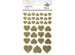Adesivi Foil Oro Cuori Glitter 36 Pz Titanum