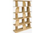 Libreria Esotica In Legno A 5 Livelli, Quercia