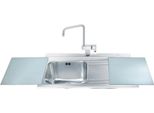 Lavello Incasso 1 Vasca E Gocciolatoio Destro Con Taglieri In Vetro Smeg LI91SGD Inox