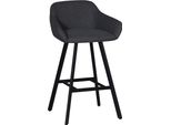 Sgabello Mey Grigio Scuro Con Seduta Imbottita E Gambe In Metallo Nero – Eleganza E Comfort Per La Zona Snack