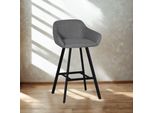 Sgabello Mey Grigio Cenere Con Seduta Imbottita E Gambe In Metallo Nero – Eleganza E Comfort Per La Zona Snack