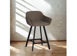 Sgabello Mey Tortora Con Seduta Imbottita E Gambe In Metallo Nero – Eleganza E Comfort Per La Zona Snack
