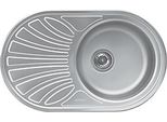 Lavello Ovale Incasso 1 Vasca E Gocciolatoio Sinistro 78X48 Smeg LMEL77S Inox