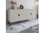 Madia Lotus 4 Ante Con Frontali Cannettati Colore Cashmere Opaco 203.4X49X87.4H