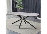 Tavolo Style Con Piano In Ceramica Effetto Marmo Bianco Lucido E Gambe Nere