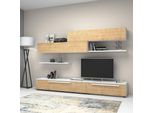 Parete Attrezzata Kombat 260 Colore Rovere Bianco