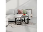 Set 3 Tavolini Da Salotto Ohlady Colore Bianco E Antracite