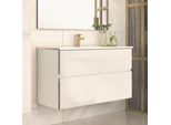 Mobile Bagno Sospeso Bianco Laccato Londres 2 Cassetti 100X45X59H