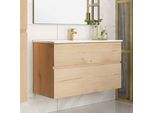 Mobile Bagno Sospeso Rovere Londres 2 Cassetti 100X45X59H