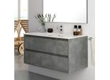 Mobile Bagno Sospeso Bolton Colore Cemento 80X45X48H 2 Cassetti: Design Moderno E Funzionalità