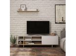Mobile Porta Tv Stockton Con Mensola A Muro Colore Bianco