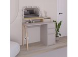 Toeletta Da Trucco Avien Tortora Rovere Con Specchio E Luci Led 105X51.5X131H