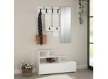Mobile Ingresso Bianco Con Scarpiera E Specchio Vesty