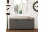 Madia 4 Ante Dea 140X36X80 H Colore Antracite Tortora