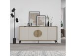Madia 4 Ante Gora180 Colore Noce E Cashmere 180X35,6X82
