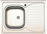 Lavello Cucina Da Appoggio 80X60 Una Vasca Con Gocciolatoio Destro Inox SA30DX