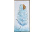 Quadro Olio Su Tela Piuma 60X120 Cornice Oro QUADRO5