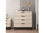 Cassettiera Prime 4 Cassetti Colore Cashmere 90X45X90H - Stile E Funzionalità Per Ogni Spazio