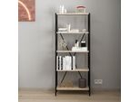 Libreria Nera E Rovere Axel 62X26X150H – Stile Industriale E Funzionalità Per Ogni Ambiente