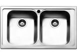 Lavello Incasso Cucina Acciaio 86X50 Cm Due Vasche SAXT322A