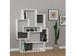 Libreria Design Barce 101X22X132H Colore Bianco Antracite