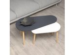 Set Tavolini Da Salotto Antracite Bianco Pear