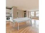 Tavolo Allungabile Presena Piano Ceramica Marmo Bianco Puro 160X90X76H