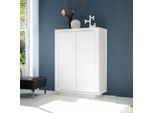 Mobile Contenitore 2 Ante Tiki 106X40X146H Colore Bianco Opaco