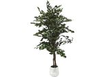 Pianta Artificiale Ficus Variegato 120H 768 Foglie Con Vaso